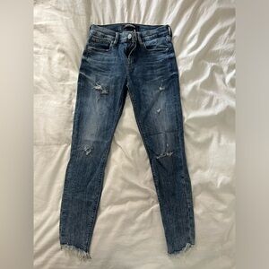 Express frayed ankle hem Jean, size 0R